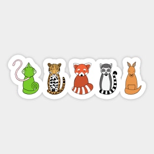 Exotic critter line-up Sticker